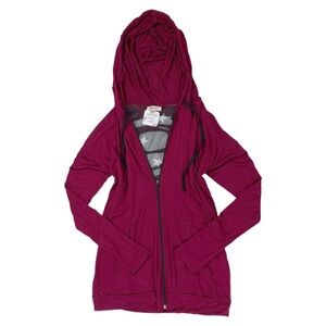 Women Blumin Burgundy Zip-Up Hoodie